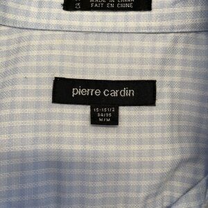 Pierre Cardin Men's Blue Plaid Dress Shirt